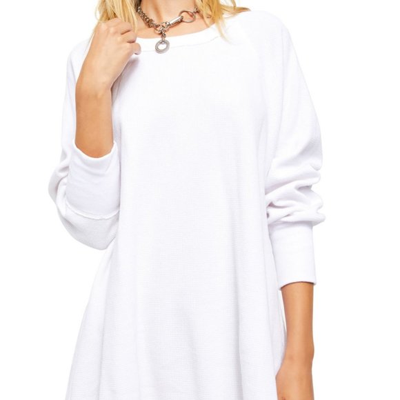 $78.00 Free People Amelia Thermal Top, White - Picture 2 of 11